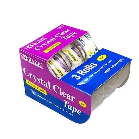 Bazic Products Bazic 3/4 X 500 Crystal Clear Tape, 72Pk 929